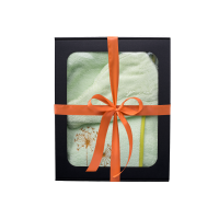 Set de regalo en caja para ELLA. Gorro y delantal de sauna para mujer, VERDE CLARO