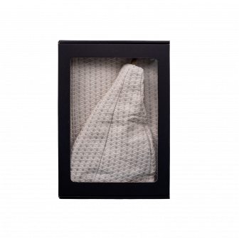 Set de regalo en caja para ÉL. Gorro y delantal de sauna para hombre - LINO