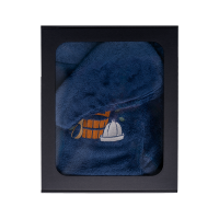 Set de regalo en caja para ÉL. Gorro y delantal de sauna para hombre - AZUL