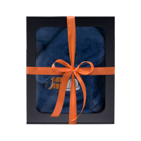Set de regalo en caja para ÉL. Gorro y delantal de sauna para hombre - AZUL
