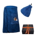 Set de regalo en caja para ÉL. Gorro y delantal de sauna para hombre - AZUL
