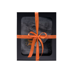 Set de regalo en caja para ÉL. Gorro y delantal de sauna para hombre - GRIS 