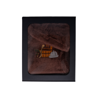 Set de regalo en caja para ÉL. Gorro y delantal de sauna para hombre - MARRÓN