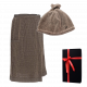 Set de regalo en caja de regalo RENTO KENNO PARA ÉL. Gorro y delantal de sauna, marrón.
