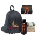 Set de regalo MISS SAUNA en caja de regalo. Gorro de sauna, aceite de masaje y miel - 0