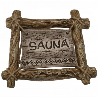 Placa de puerta SAUNA con marco de rama