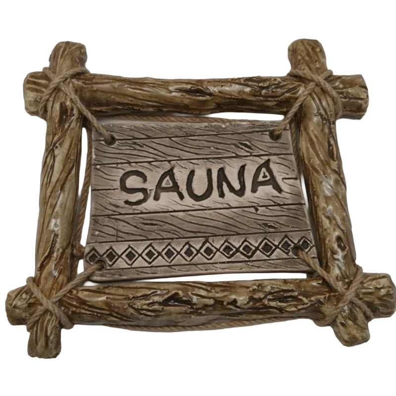 Placa de puerta SAUNA con marco de rama