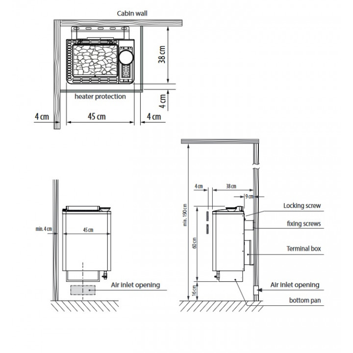 Calentador de sauna eléctrico - EOS BI-O Tec, acabado efecto perla antracita