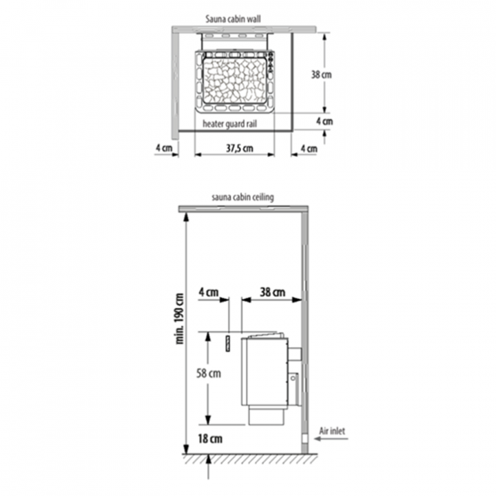 Calentador eléctrico para sauna - EOS Thermat W 4,5 kW