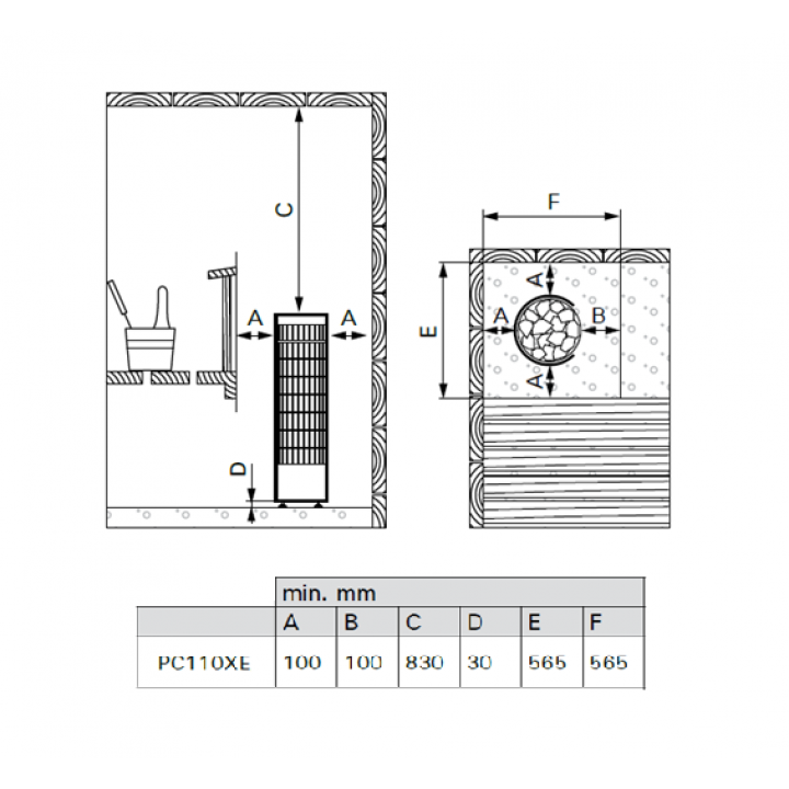 Calentador eléctrico para sauna - HARVIA Cilindro PC110XE 10,8 kW