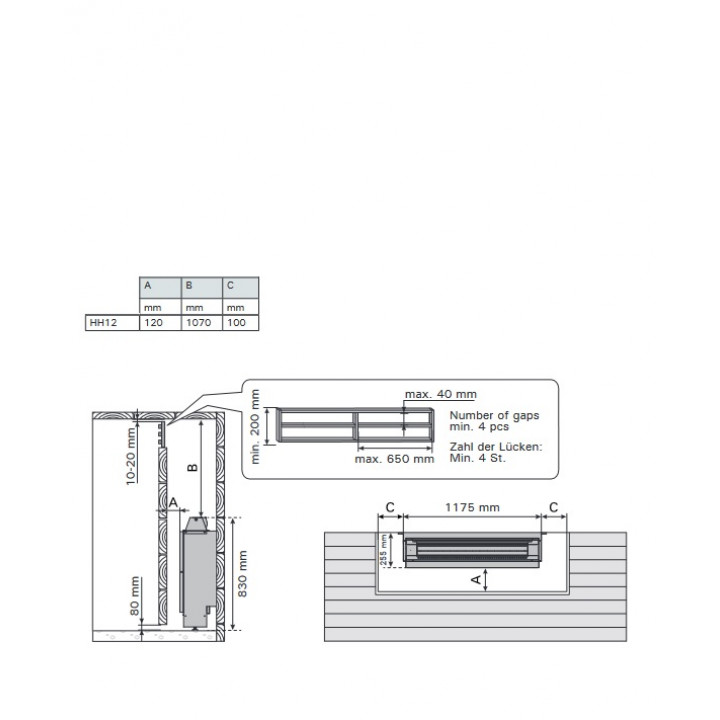 Calentador eléctrico para sauna - HARVIA Hidden Heater HH12 12,00 kW