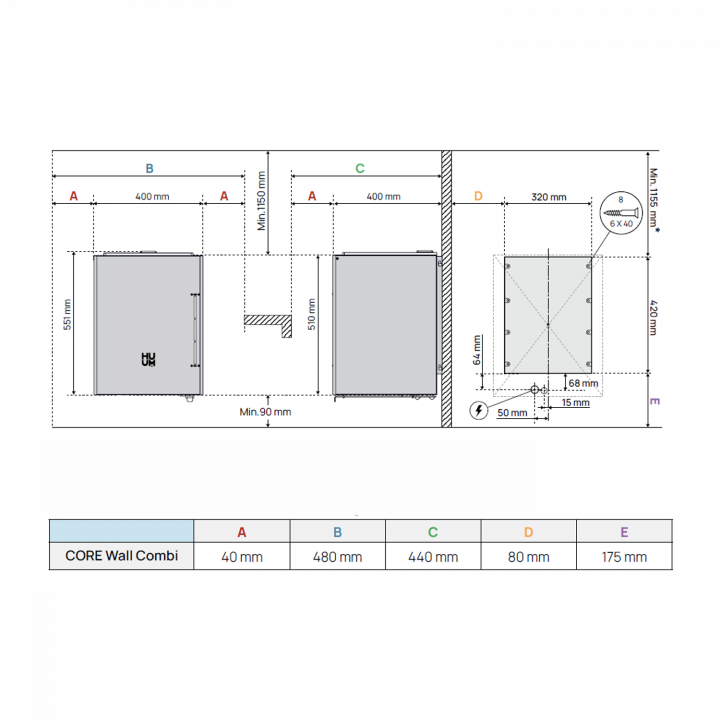 Calentador eléctrico para sauna - HUUM Core Wall Combi, blanco