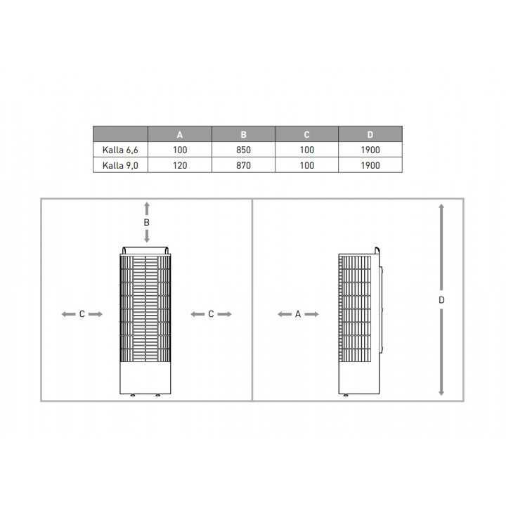 Calentador de sauna eléctrico - MONDEX KALLA, negro