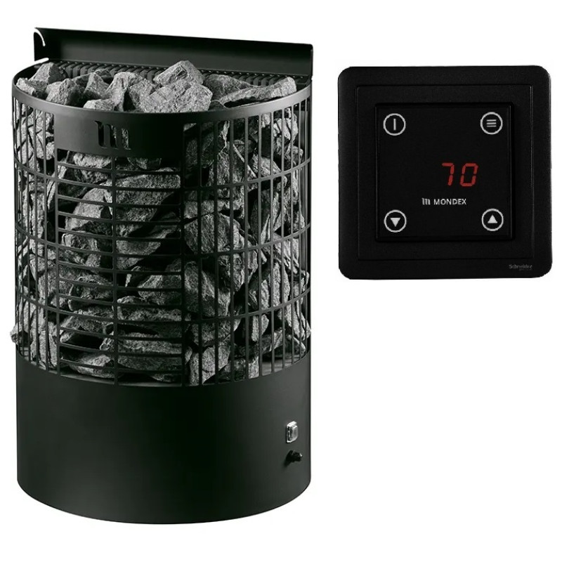 Calentador de sauna eléctrico - MONDEX TENO E2, negro