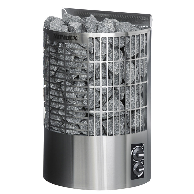 Calentador de sauna eléctrico - MONDEX TENO, acero inoxidable