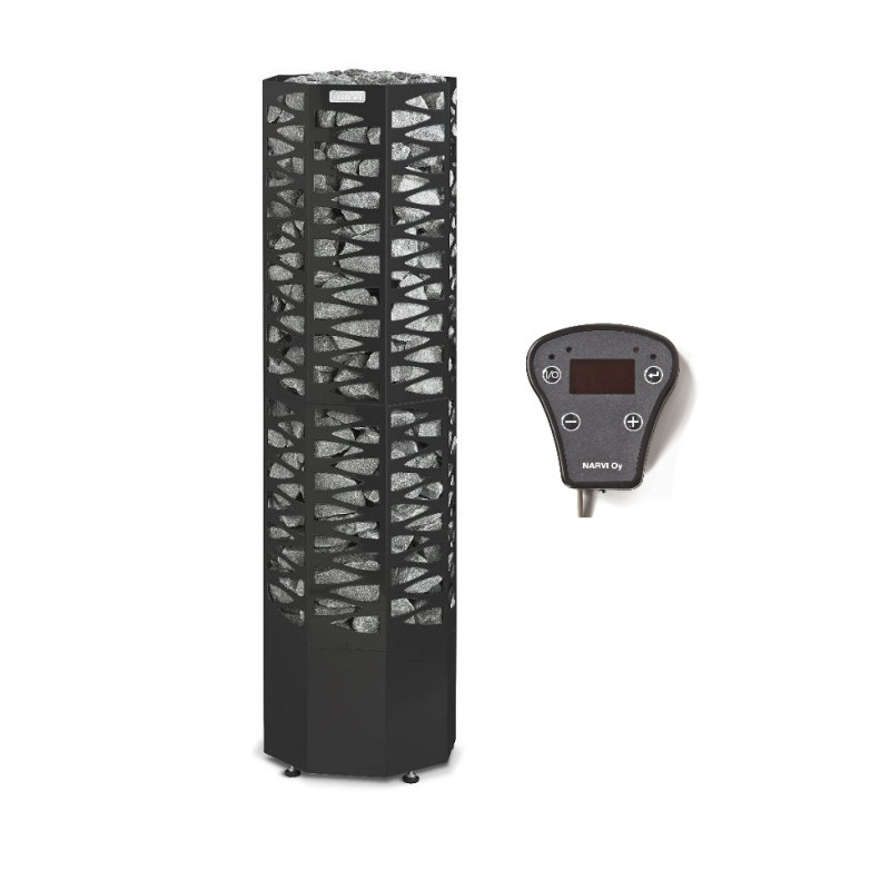 Calentador de sauna eléctrico - NARVI SMOOTH 10,5 kW, negro