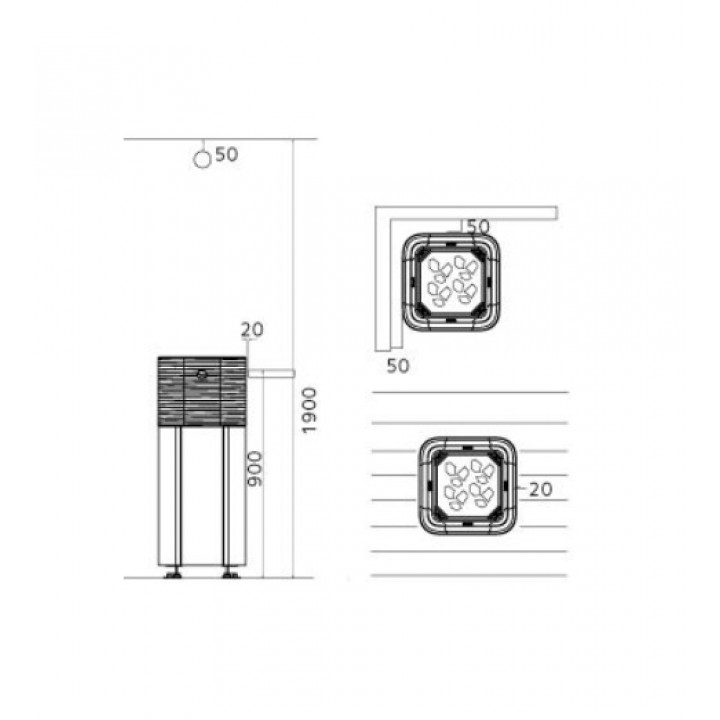 Calentador de sauna eléctrico TULIKIVI TUISKU GRAFIA sin panel de control