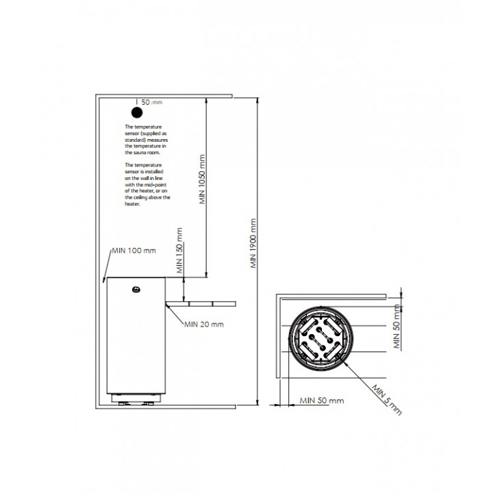 Calentador eléctrico para sauna TULIKIVI KAARNA Nobile M, con panel de control WIFI.