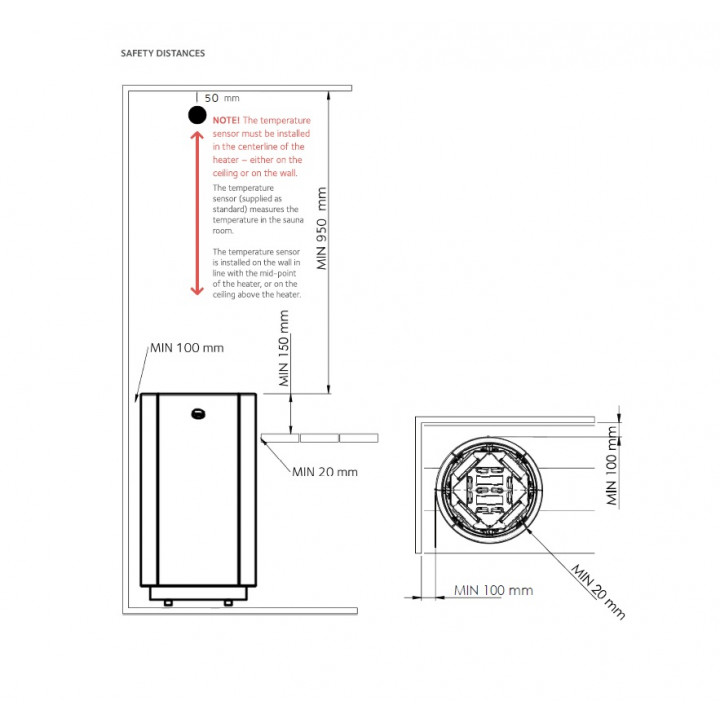 Calentador eléctrico para sauna TULIKIVI KAARNA Nobile L, con panel de control.