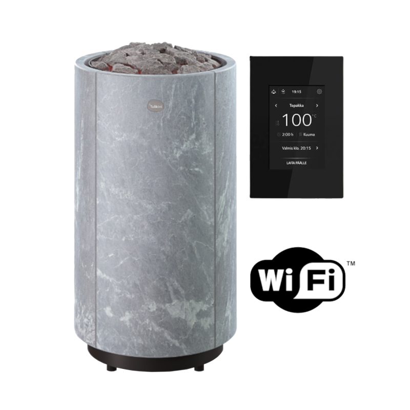 Calentador eléctrico para sauna TULIKIVI KAARNA Classic L, con panel de control Wifi.