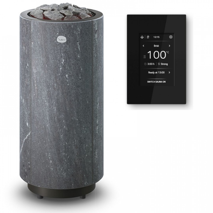 Calentador eléctrico para sauna TULIKIVI KAARNA Nobile M, con panel de control.