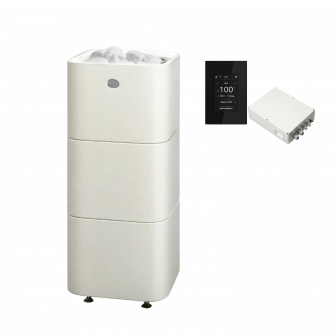 Calentador eléctrico para sauna TULIKIVI KUURA 2, blanco, con panel de control.