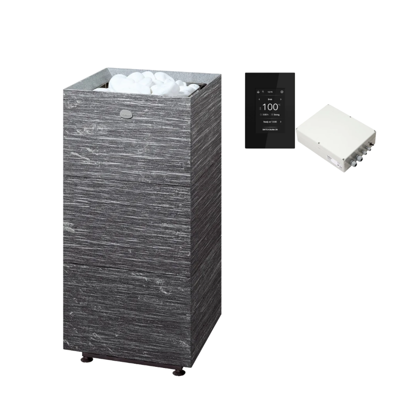 Calentador de sauna eléctrico TULIKIVI TUISKU GRAFIA con panel de control