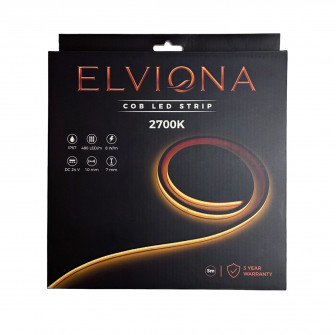 Tira de LED COB Elviona para sauna, 2700 K, 5 m