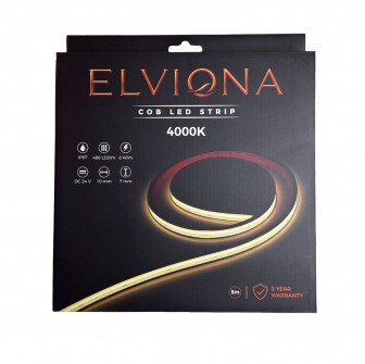 Tira de LED COB Elviona para sauna, 4000 K, 5 m