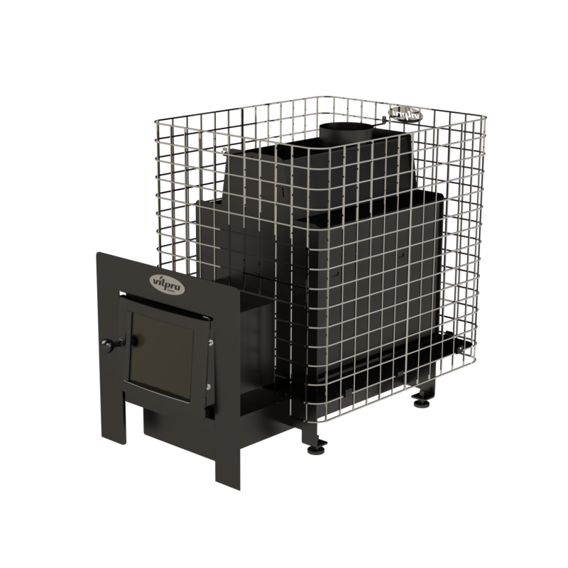 Estufa de leña para sauna VILPRA ETNA-22-NL-V con hogar exterior