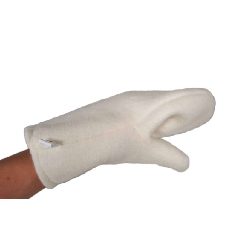 Guante blanco de lana para sauna