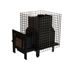 Estufa de leña para sauna VILPRA FORNAX-14-NL-V con hogar exterior 