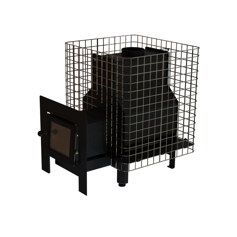 Estufa de leña para sauna VILPRA FORNAX-14-NL-V con hogar exterior