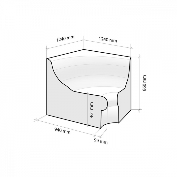 Asiento de sauna de vapor V-1, asiento de esquina