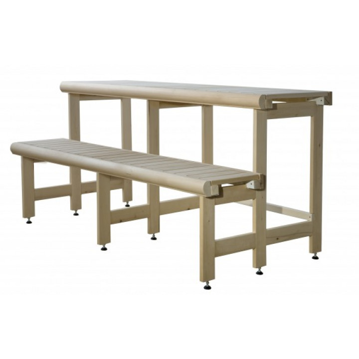 Complejo de bancos de sauna estándar, madera de aliso negro, longitud 2619 mm