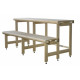 Complejo de bancos de sauna estándar, madera de aliso negro, longitud 2619 mm