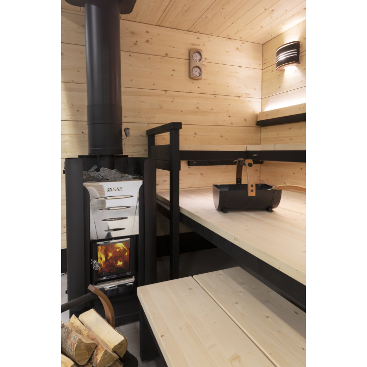 Conjunto de chimenea con aislamiento de acero - HARVIA, negro