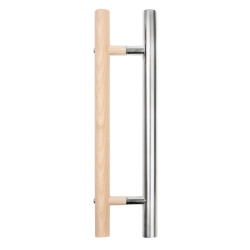 Manilla para puerta de sauna Harvia, madera y acero inoxidable, 600 mm 