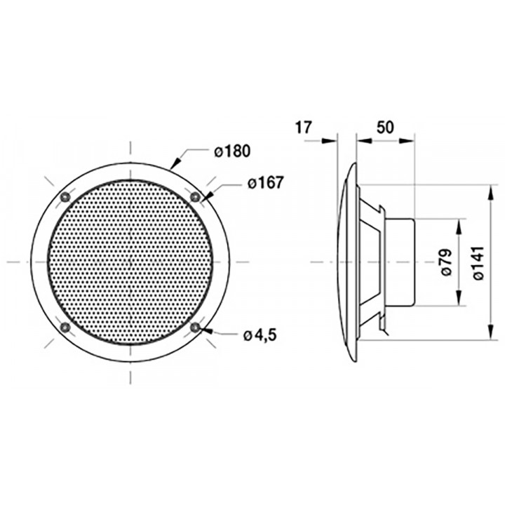 Altavoz para sauna HARVIA, FR16WP, 80 W, 16 cm