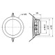 Altavoz de sauna HARVIA de acero inoxidable, DL8ES, 30 W, 8 cm