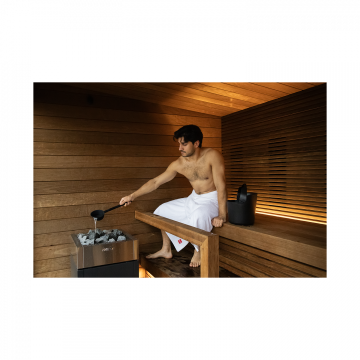 Juego de cubo y cucharón para sauna HARVIA Helmi, negro
