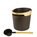 Juego de cubo y cucharón para sauna HARVIA Helmi, marrón oscuro - 0