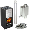 Estufa de leña para sauna HARVIA M3, piedras, chimenea y calentador de agua. - 0 Estufa de leña para sauna HARVIA M3, piedras, chimenea y calentador de agua. - 0