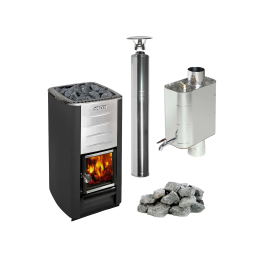 Estufa de leña para sauna HARVIA M3, piedras, chimenea, calentador de agua. 