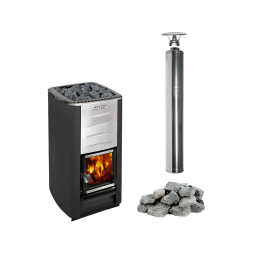 Estufa de leña para sauna HARVIA M3, piedras, chimenea 