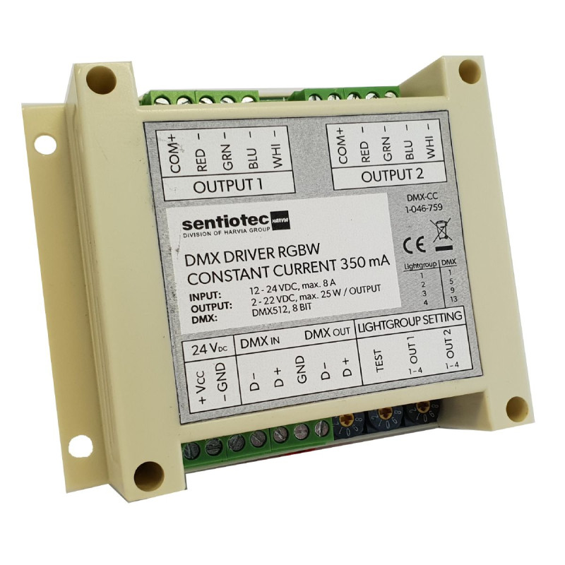 Controlador LED Harvia DMX RGBW, 2 × 4 canales