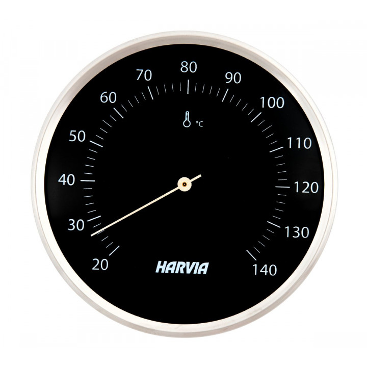 Termómetro para sauna HARVIA, redondo, negro, 160 mm de diámetro, SAC90200