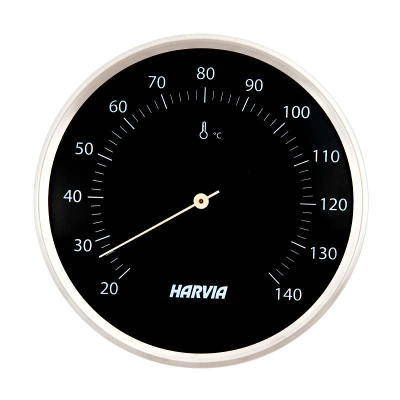 Termómetro para sauna HARVIA, redondo, negro, 160 mm de diámetro, SAC90200