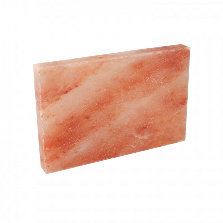 Ladrillo de sal del Himalaya con superficie lisa de 300 × 200 × 38 mm.