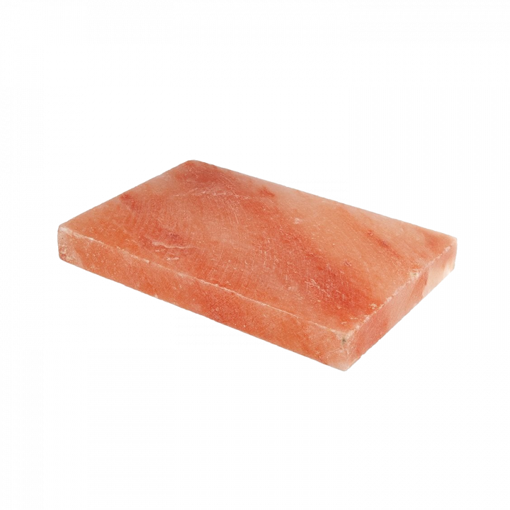 Ladrillo de sal del Himalaya con superficie lisa de 300 × 200 × 38 mm.
